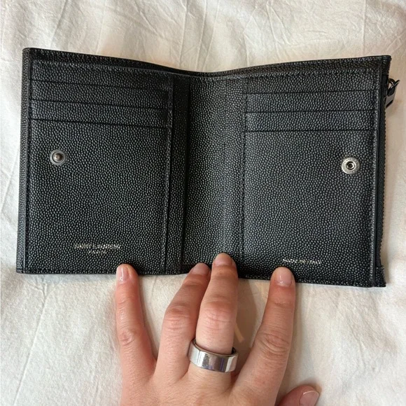 Saint Laurent Black Textured Wallet - Picture 4 of 7